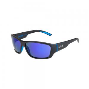 Bolle Ibex 59mm Wrap-Around HD Polarized Sport Sunglasses (Matte Black Blue) 054917339548