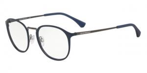 Armani EA1091 Eyeglass Frames 3228-52 - Matte Blue/Matte Gunmetal