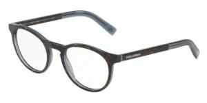 Dolce&Gabbana DG3309 Eyeglass Frames 3209-50 - Top Havana On Transparent Blue