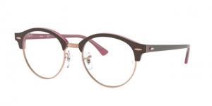 Ray-Ban RX4246V Eyeglass Frames 5886-47 - Top Brown On Opal Pink