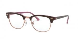 Ray-Ban Clubmaster Eyeglass Frames RX5154 5886-49 - Top Brown On Opal Pink