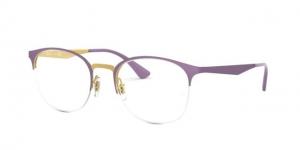 Ray-Ban RX6422 Eyeglass Frames 3045-49 - Top Matte Violet On Shiny Gold