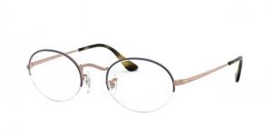 Ray-Ban RX6547 Eyeglass Frames 3035-49 - Top Blu On Matte Copper