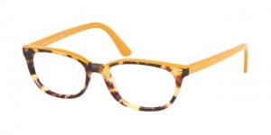 Prada CATWALK PR13VV Eyeglass Frames 4741O1-53 - Medium Havana/Yellow