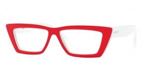 Burberry BE2305 Eyeglass Frames 3811-53 - Top Red On White