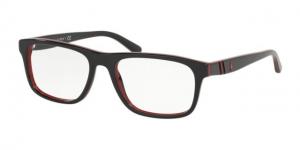 Polo PH2211 Eyeglass Frames 5668-53 - Black/Red/Black