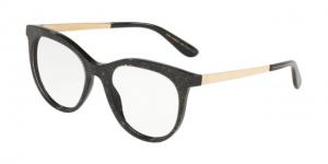 Dolce&Gabbana DG3316 Eyeglass Frames 3218-52 - Glitter Gold Striped Black