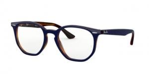 Ray-Ban RX7151 Eyeglass Frames 5910-50 - Top Blue On Havana Red