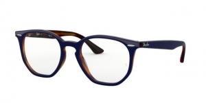 Ray-Ban RX7151 Eyeglass Frames 5910-52 - Top Blue On Havana Red RX7151591052