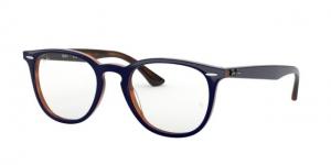 Ray-Ban RX7159 Eyeglass Frames 5910-50 - Top Blue On Havana Red 056597079686