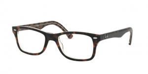Ray-Ban RX5228F Eyeglass Frames 5913-53 - Top Black/Dark Brown/Yellow