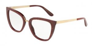 Dolce&Gabbana DG3314F Eyeglass Frames 3219-55 - Glitter Gold Striped Bordeaux DG3314F321955