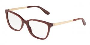 Dolce&Gabbana DG3317F Eyeglass Frames 3219-54 - Glitter Gold Striped Bordeaux DG3317F321954