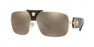 Versace SQUARED BAROQUE VE2207QA Sunglasses 1002/5-38 - , Light Brown Mirror Gold Lenses