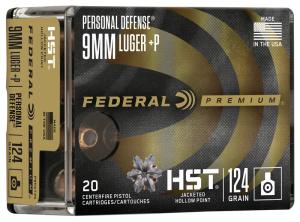 Federal Personal Defense HST 9mm +P 124GR 20Rd P9HST3S 0604544657456