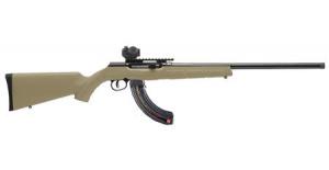 SAVAGE A22 22LR Flat Dark Earth (FDE) Semi-Auto Rifle wit Bushnell TRS-25 Red Dot and 25-Round Magazine