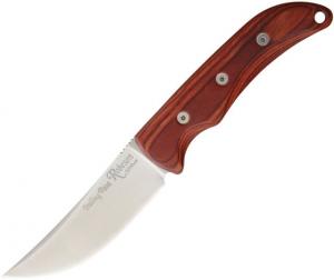 Ontario Knife Robeson Trailing Point Hunter Fixed Blade Knife, 4.25in, D2 Tool Steel, Standard Edge, Satin, Brown, Laminated Hardwood Handle, 8172
