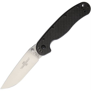 Ontario 8886CF RAT 1 Satin Drop Point Linerlock Folding Pocket Knife 8886CF