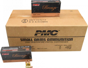PMC Ammunition Bronze Brass 9mm 115-Grain 1000-Rounds FMJ 0741569070273