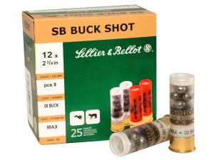 Sellier & Bellot 12GA 2.75" 00 Buck Shot 25Rd SB12BSG 0754908533183