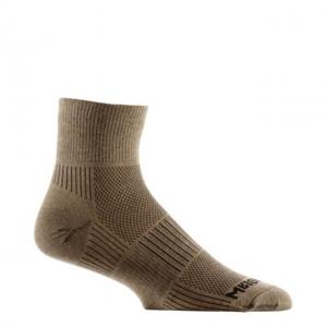 Wrightsock Double Layer CoolMesh II Quarter Sock, Khaki, Large, 8053.1801