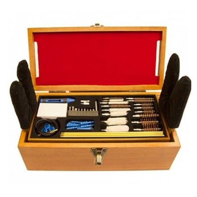 Gunmaster 50 Piece Wooden Cleaning Station Cleaning Kit 076190338287