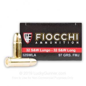 1000rds - 32 S&W Long Fiocchi 97gr Full Metal Jacket Ammo 076234000961