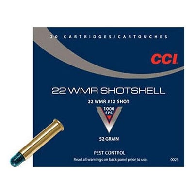 CCI/Speer CCI Shotshell 22WMR 52 Grain Shotshell #12 20/BX 2000/CS 25