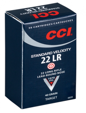 CCI Standard Velocity .22LR 40GR Lead Round Nose 50Rds 076683000354