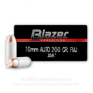 10mm Auto - 200 gr FMJ - Blazer - 1000 Rounds 