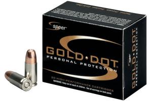 SPEER AMMUNITION 9mm Luger 124 gr GDHP Gold Dot 20/Box 076683236180