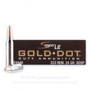 223 Rem - 55 Grain Gold Dot Soft Point - Speer Gold Dot - 20 Rounds 24446