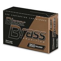 CCI Blazer Brass, 9mm, FMJ, 115 Grain, 350 Rounds 52001