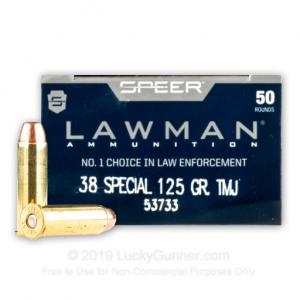 38 Special - 125 Grain TMJ - Speer Lawman - 50 Rounds 53733