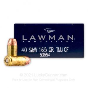 40 S&W - 165 Grain TMJ - Speer Lawman - 1000 Rounds 53954