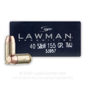 40 S&W - 155 Grain TMJ - Speer Lawman - 1000 Rounds 53957