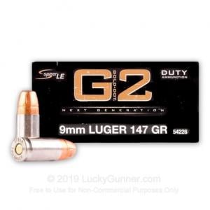 9mm - 147 Grain Bonded HP - Speer LE Gold Dot G2 - 50 Rounds 076683542267