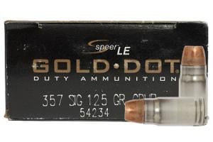 076683542342 - CCI/Speer Gold Dot LE Duty 357 Sig 125 Grain GDHP