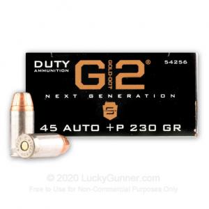 45 ACP - +P 230 Grain JHP - Speer LE Gold Dot G2 - 50 Rounds 54256