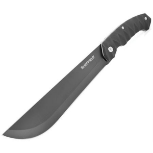 J. Adams Sheffield England 12143 Drayton Machete Drop Point Blade Knife with Black Rubberized ABS Handle 076812131126