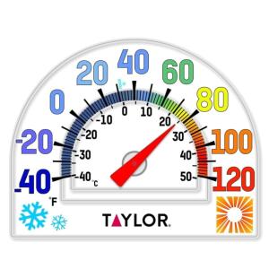 Taylor Four-Season Static Cling Thermometer, White, 5323