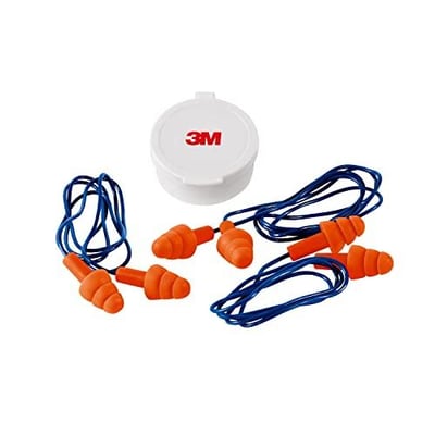 3 Pack 3M Corded Reusable Earplugs NRR 25 dB Pliable & Tri-Flange Design Orange 078371907167