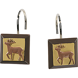 Bacova Guild November Apples Whitetail Shower Curtain Hooks - grass 080166822654