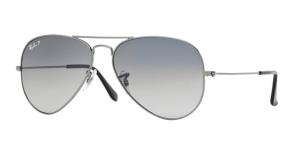 Ray-Ban Aviator Large Metal Sunglasses RB3025 004/78-6214 - Gunmetal Crystal Polarized Blue Grad.gray 0805289467069