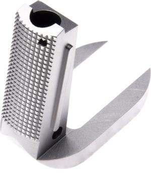 Nighthawk Custom Mainspring Housing and Magwell, One Piece, Officer, 20 LPI Checkering, Fully Machined, Stainless, SP0250-1 080683001297