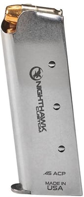 Nighthawk Custom .45 ACP, Officer, Stainless, 7 Round, No Base Pad, MG0045 MG0045