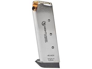Nighthawk Custom Magazine with Base Pad 1911 Officer 45 ACP 7-Round Stainless Steel - 966312 MG0046