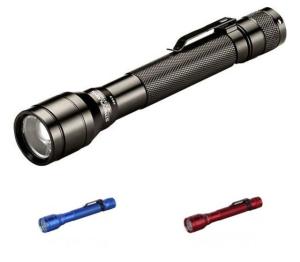 Streamlight Jr. F-Stop Flashlight, 250 Lumen Flood/220 Lumen Spot, White Led, 2 X Aa Battery, Clam Pack, Blue, 71704