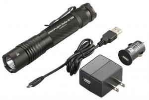 Streamlight ProTac HL USB Rechargeable Tactical Flashlight - 850 Lumens- 120V AC/12V DC, Black 88054