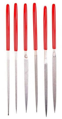 EZE-LAP 6 Coarse File Set, Round, Square, Three Square, Half Round, Flat/Warding, Knife, Purple, 600C 081819060027